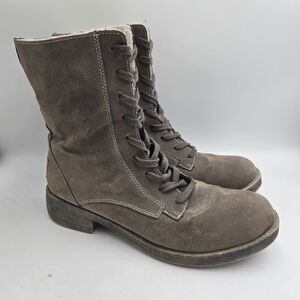 Rocket Dog Brown Lace Up Combat Boots Sherpa Lined Grunge Moto Women Size 11